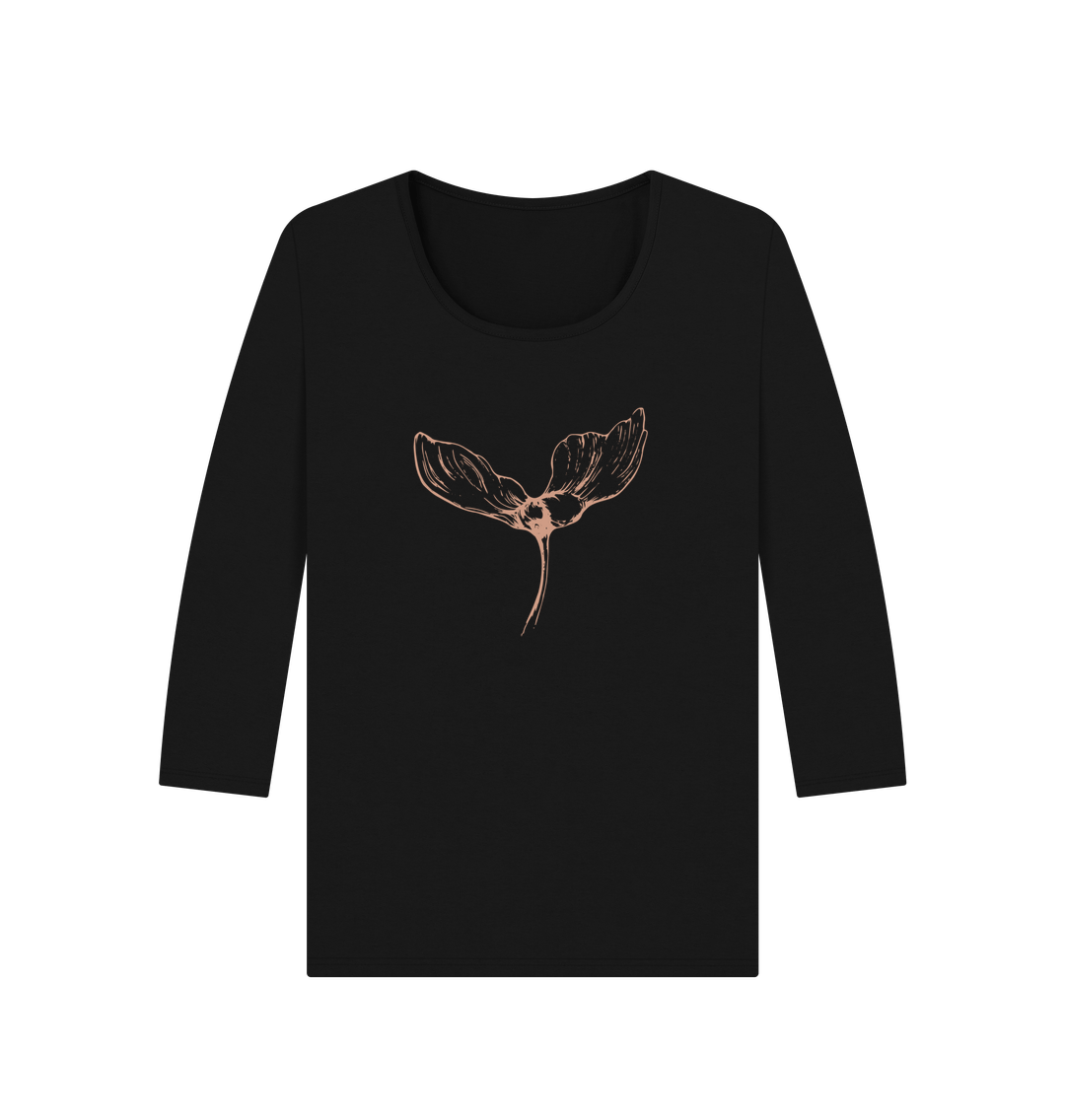 Black Samara (Rust) Women's Organic 3\/4 Sleeve T-shirt