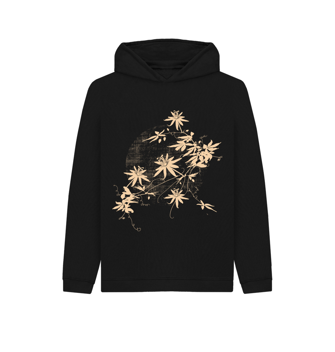 Black Passion Vine Kid's Organic Cotton Hoodie