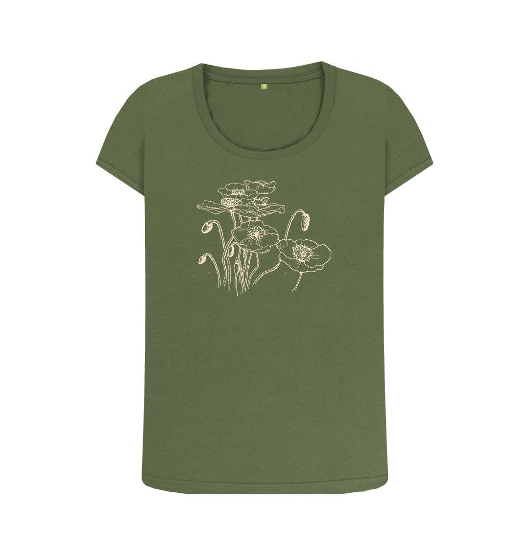 Khaki Poppies Women's Organic Scoop Neck Tee