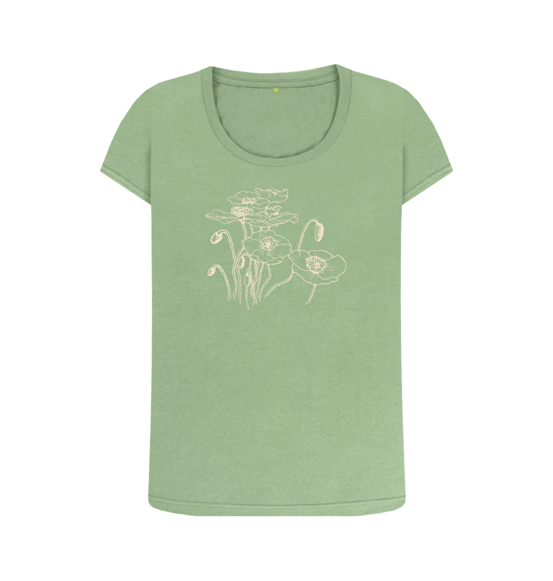 Sage Poppies Women's Organic Scoop Neck Tee