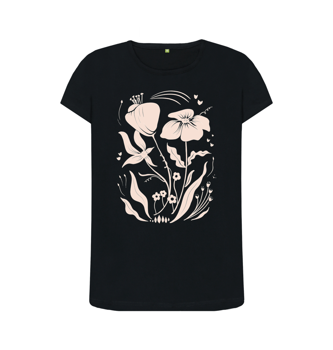 Black Printed T-shirt Front
