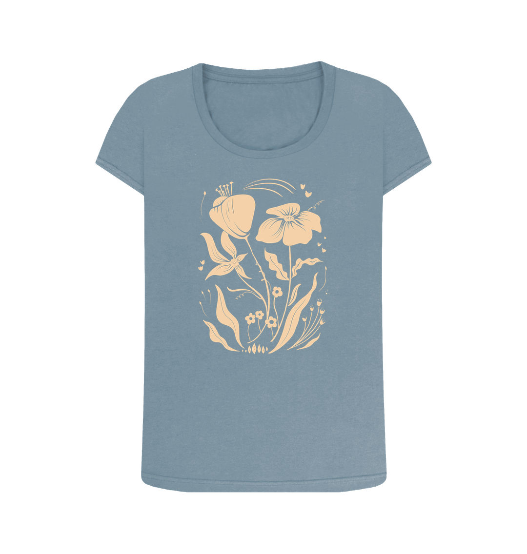 Stone Blue Meadow - Women's Organic Crew Neck T-shirt