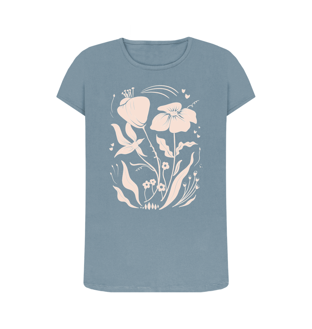 Stone Blue Printed T-shirt Front