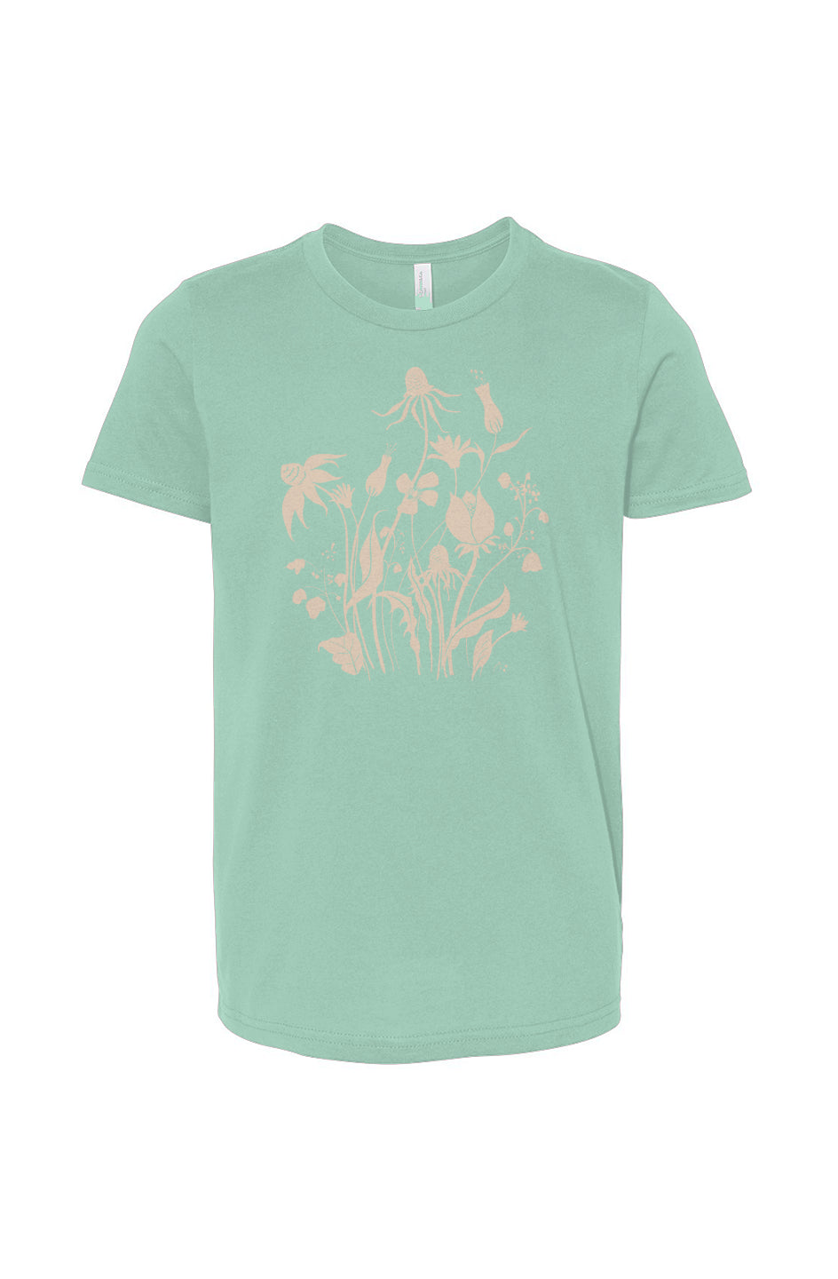 Wildflowers - Kid's 100% Cotton Summer T-shirt (Mint)