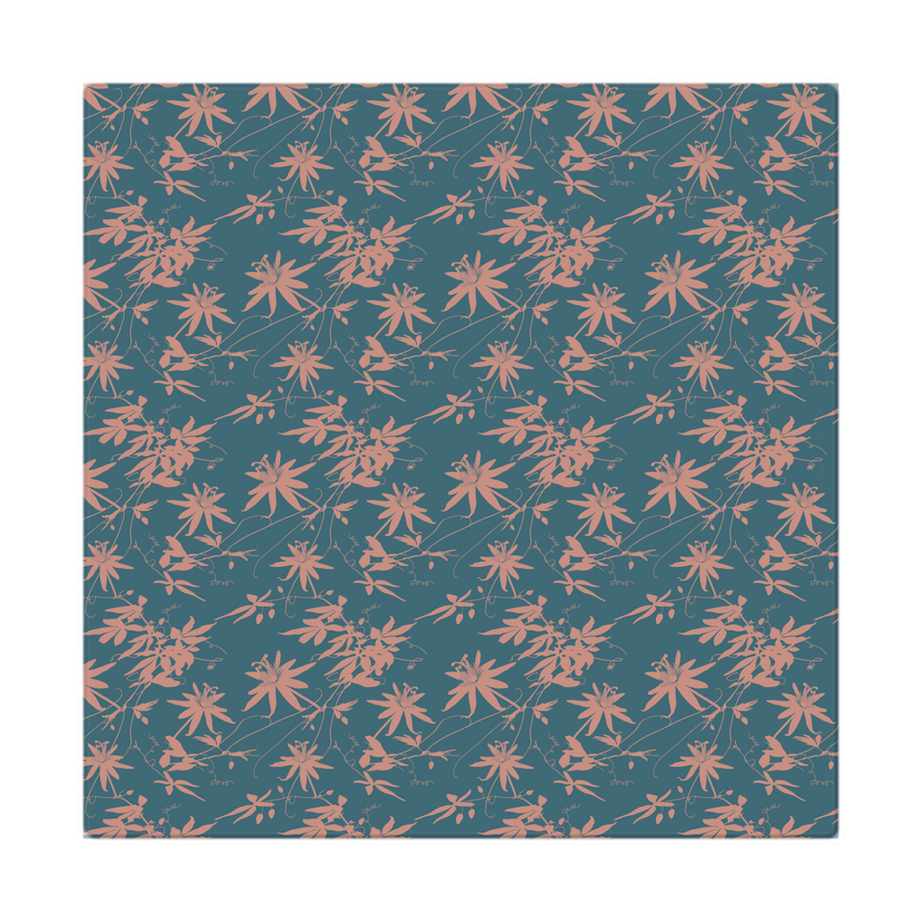 Passion Vine Cloth Napkins (Teal and Coral)