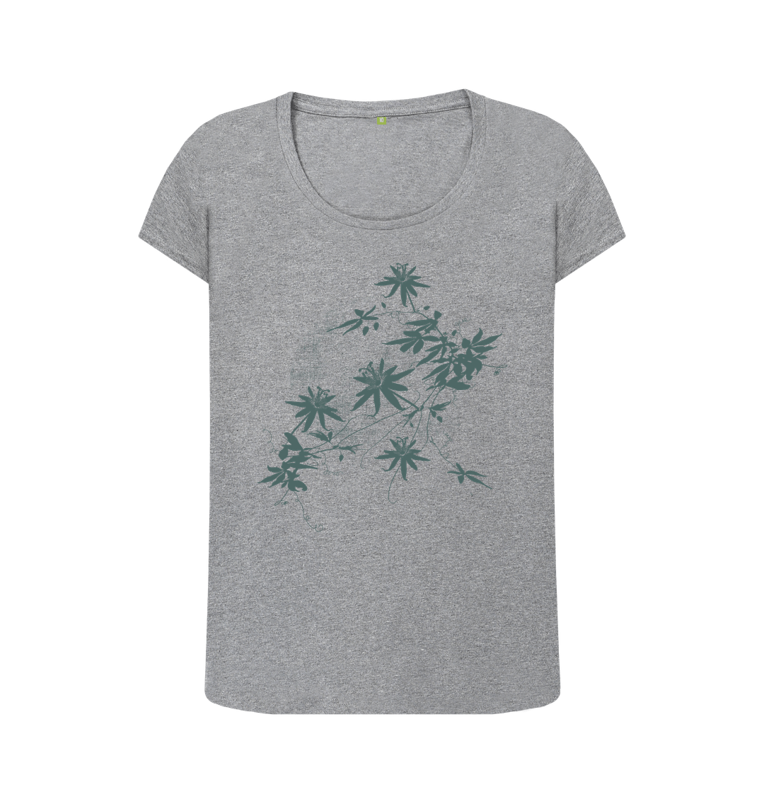 Athletic Grey Passion Vine - Women's Organic Scoop Neck T-shirt