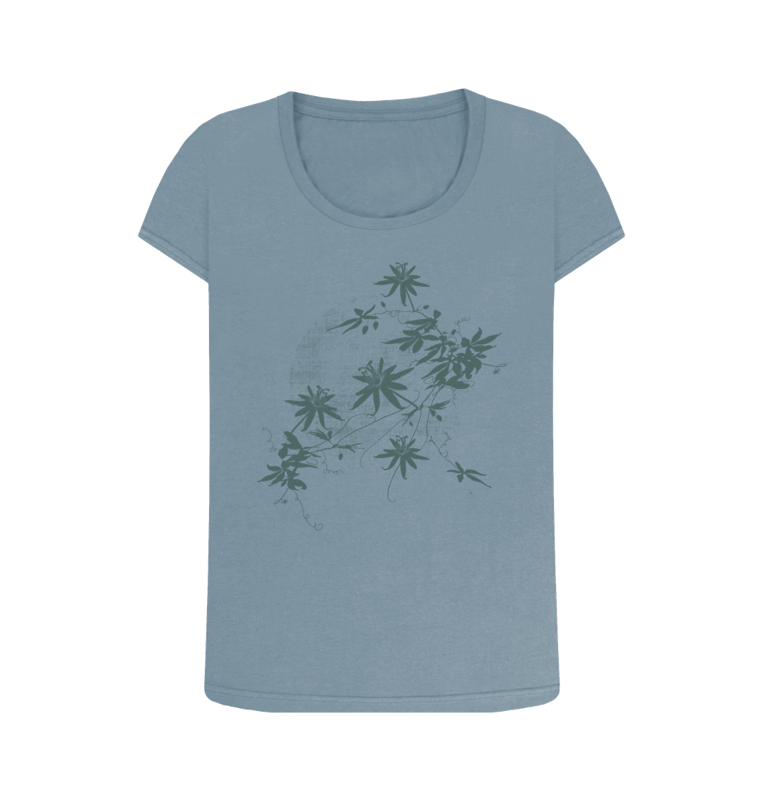 Stone Blue Printed T-shirt Front