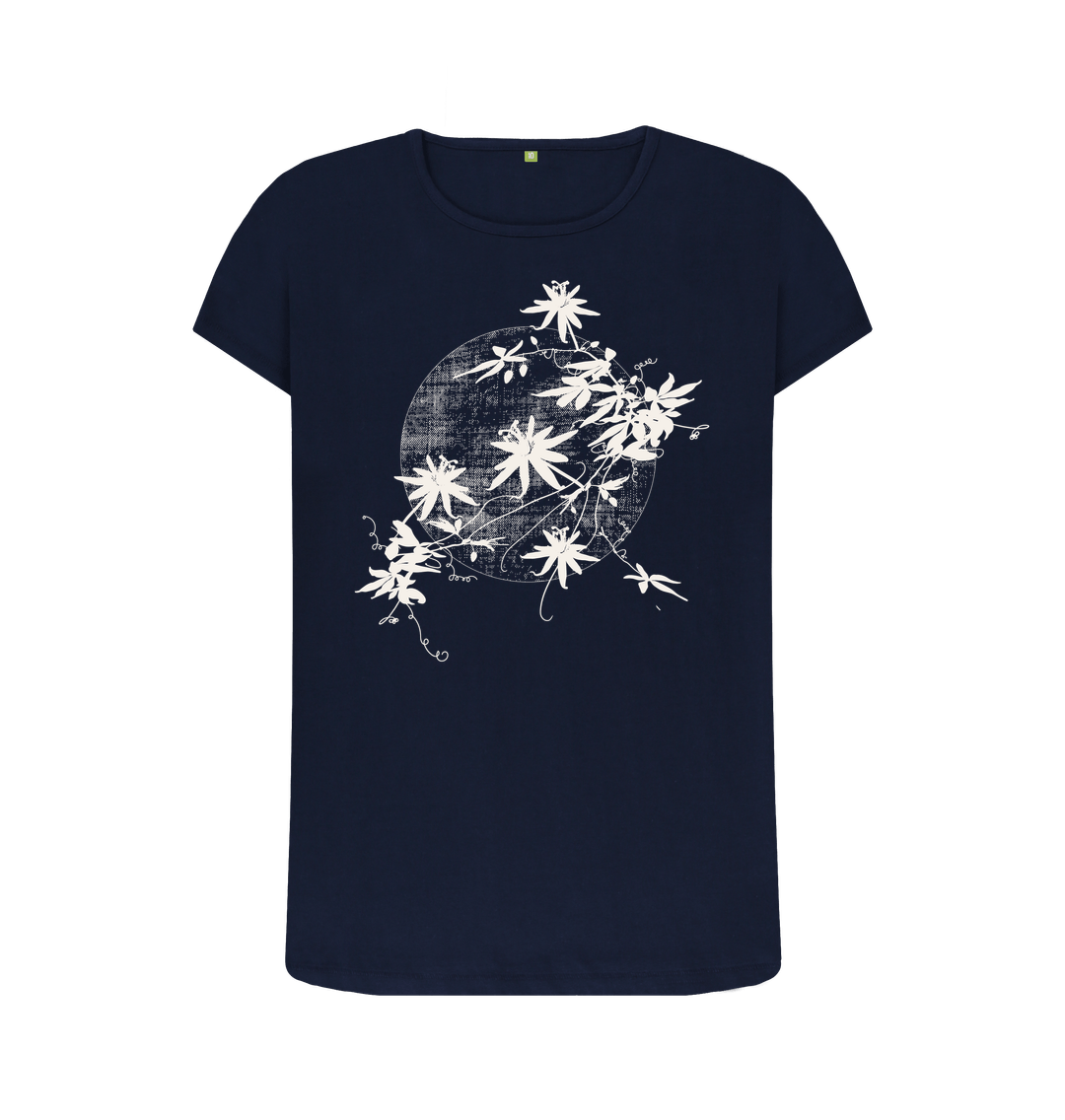 Navy Blue Passion Vine - Women\u2019s Organic Crew Neck Tee