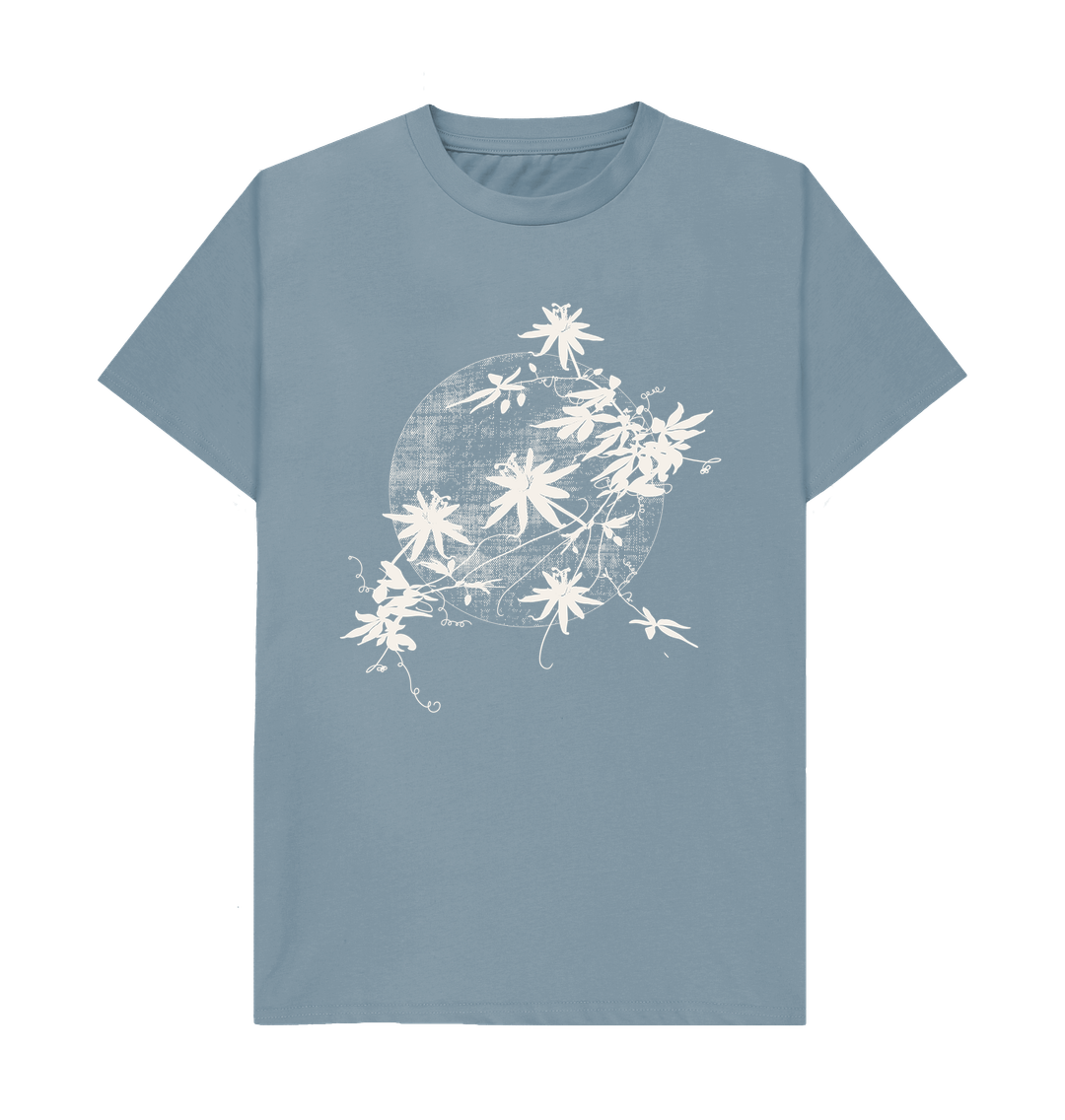 Stone Blue Passion Vine - Unisex Organic T-shirt