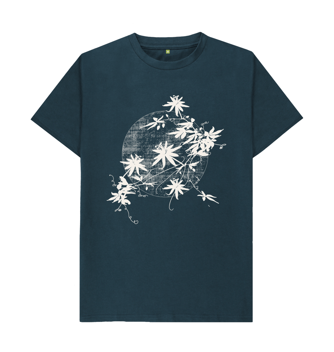 Denim Blue Passion Vine - Unisex Organic T-shirt