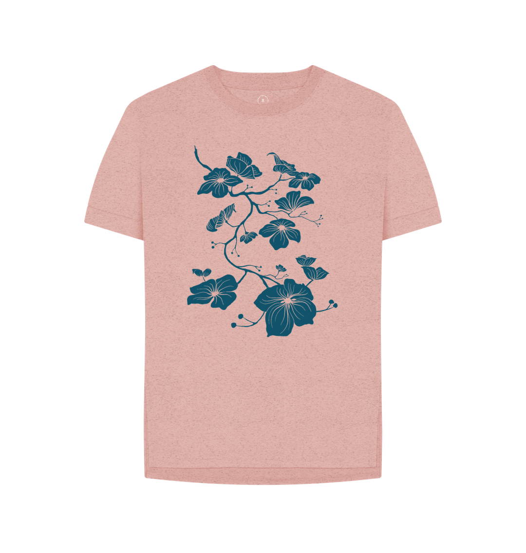 Sunset Pink Dogwood Women's Organic Relaxed Fit T-shirt