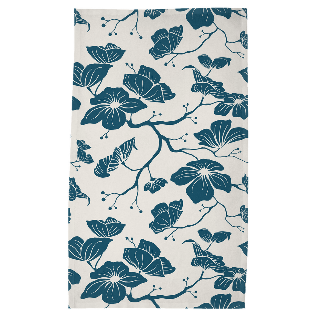 Dogwood Tea Towel (Deep Teal)