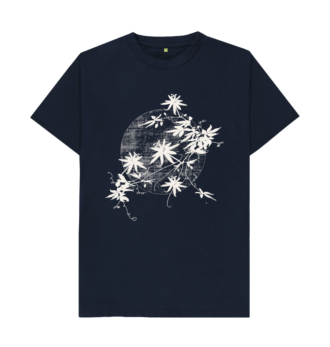 Navy Blue Passion Vine - Unisex Organic T-shirt