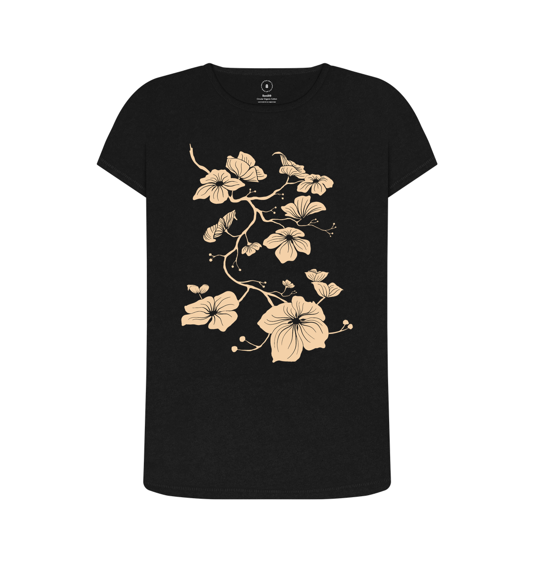 Black Recycled Printed T-Shirt Front