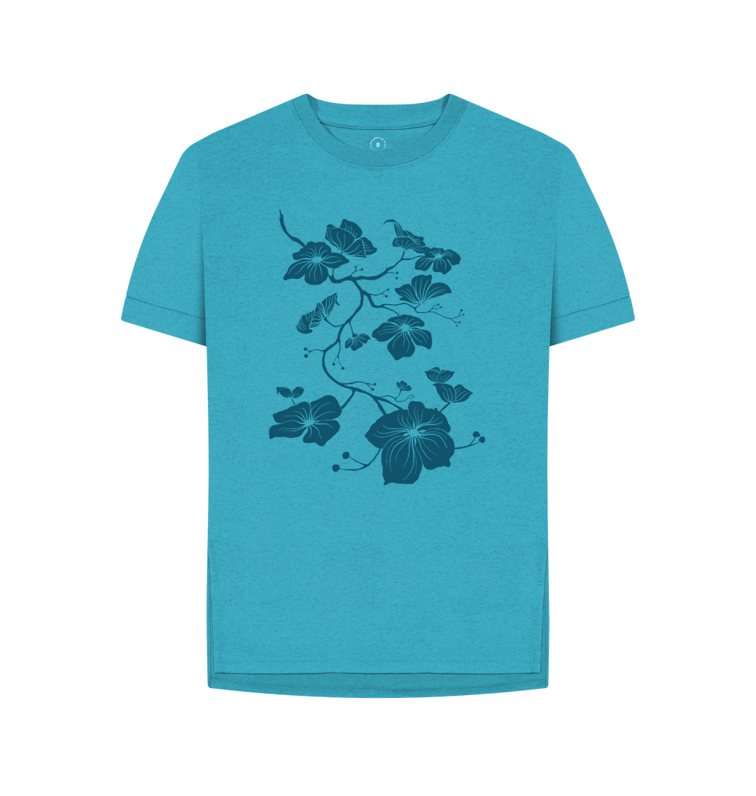 Ocean Blue Dogwood Women's Organic Relaxed Fit T-shirt