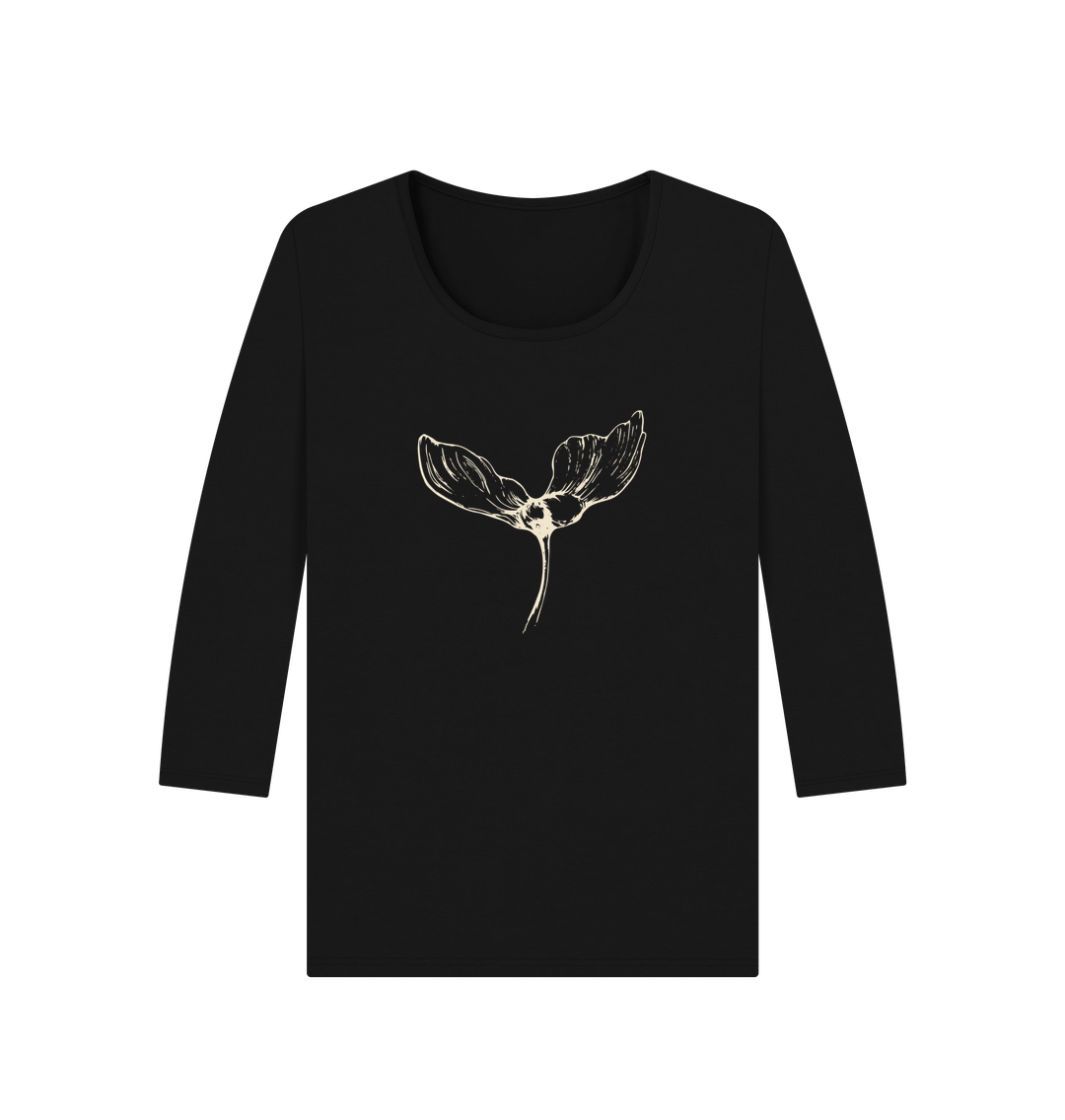 Black Samara Women's Organic 3\/4 Sleeve T-shirt