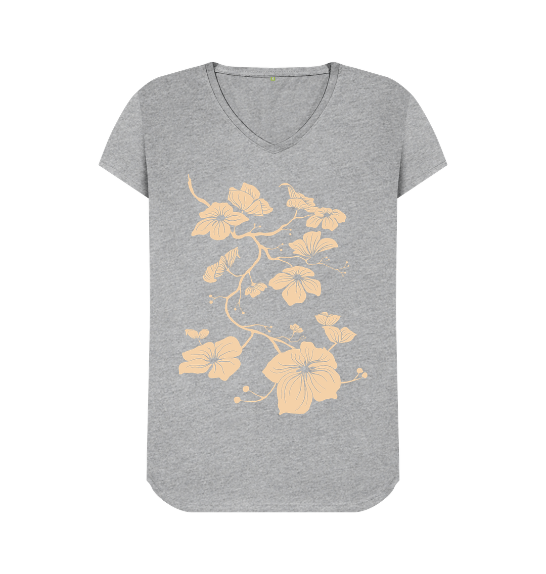 Athletic Grey Dogwood - Women's Organic V-neck T-shirt