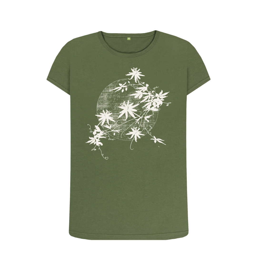 Khaki Passion Vine - Women\u2019s Organic Crew Neck Tee