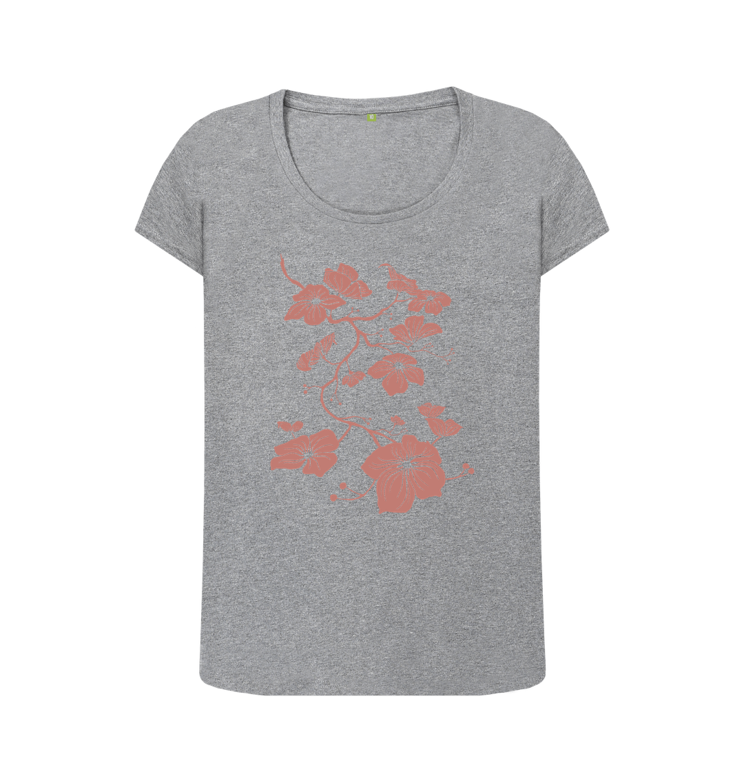 Athletic Grey Dogwood Women's Organic Scoop Neck T-shirt - Sienna