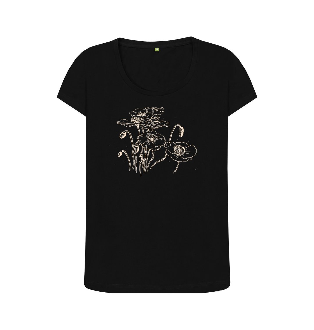 Black Poppies Women's Organic Scoop Neck Tee