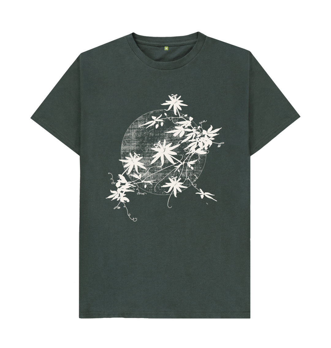 Dark Grey Passion Vine - Unisex Organic T-shirt