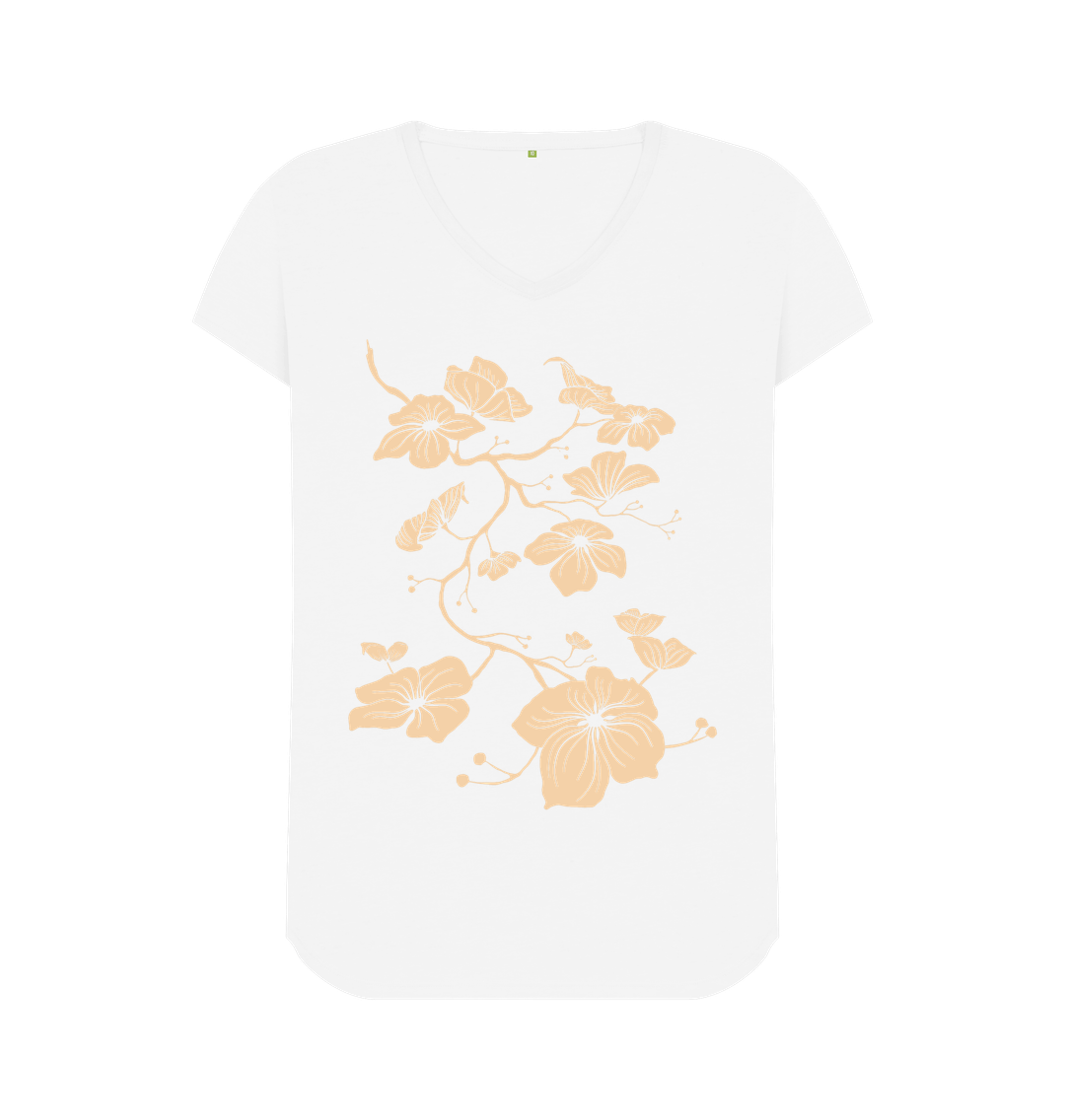 White Dogwood - Women's Organic V-neck T-shirt