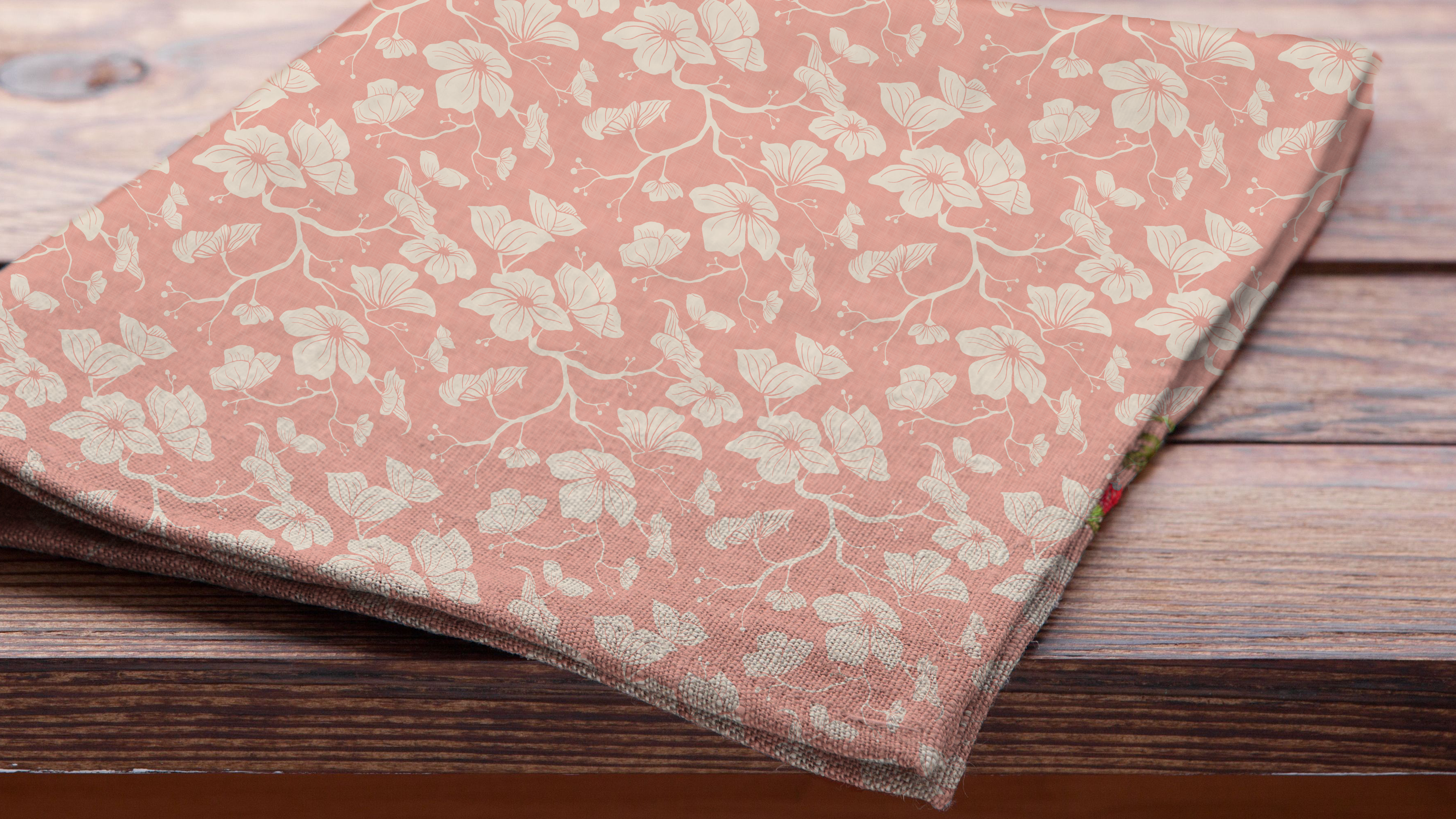 Dogwood Cloth Napkins (Coral)