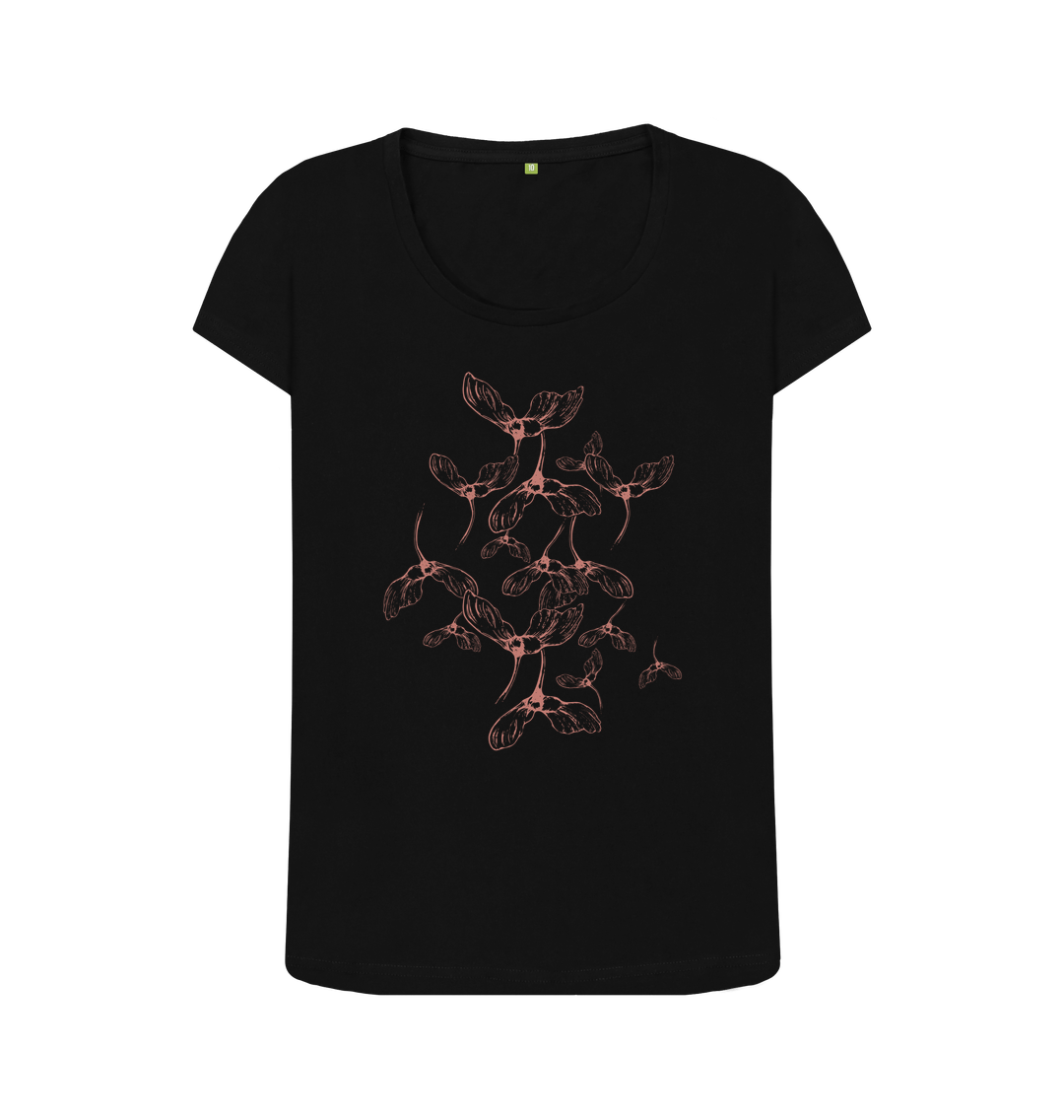 Black Printed T-shirt Front