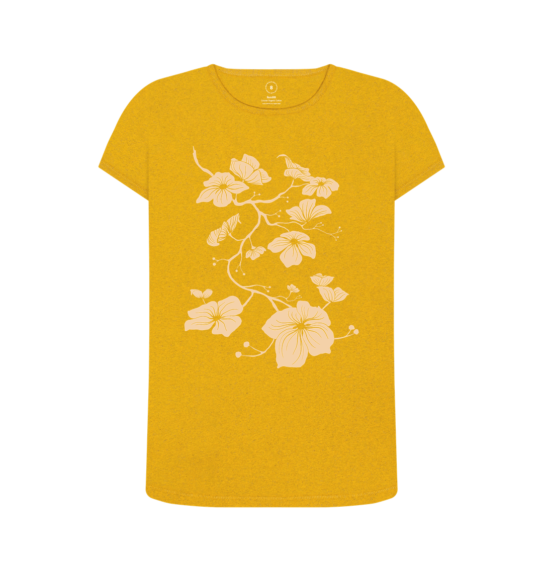Sunflower Yellow Dogwood Women's Organic Crew Neck T-shirt