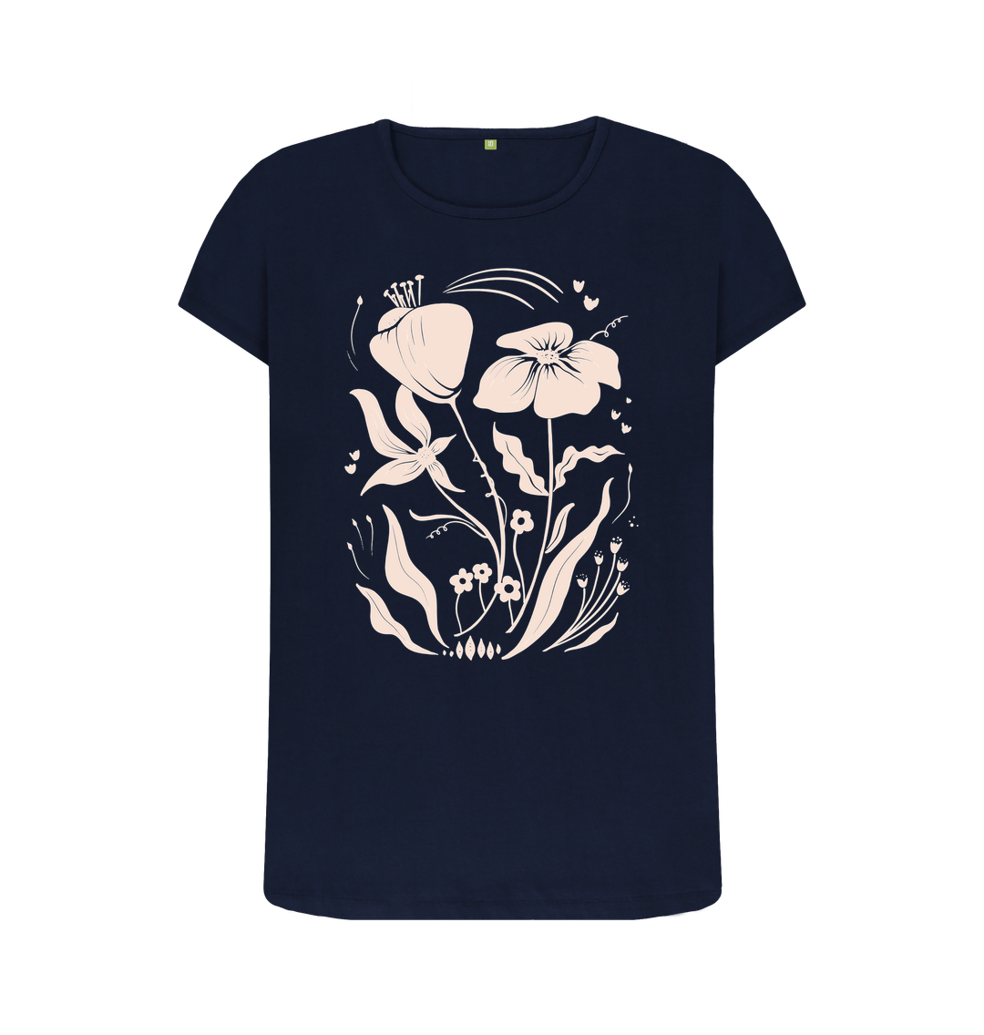 Navy Blue Printed T-shirt Front