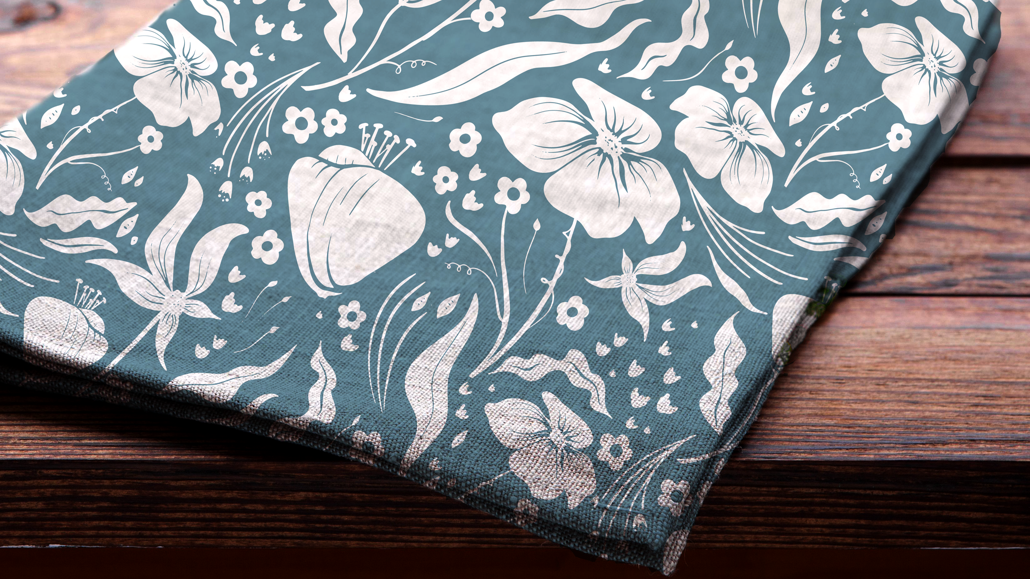 Meadow Cloth Napkins (Deep Teal)