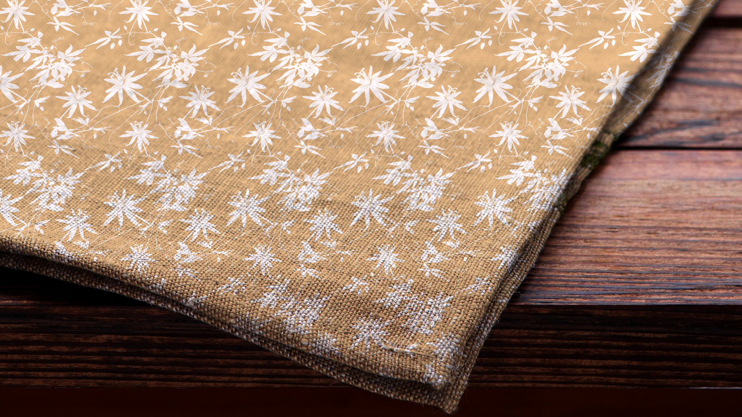 Passion Vine Cloth Napkins (Mustard)